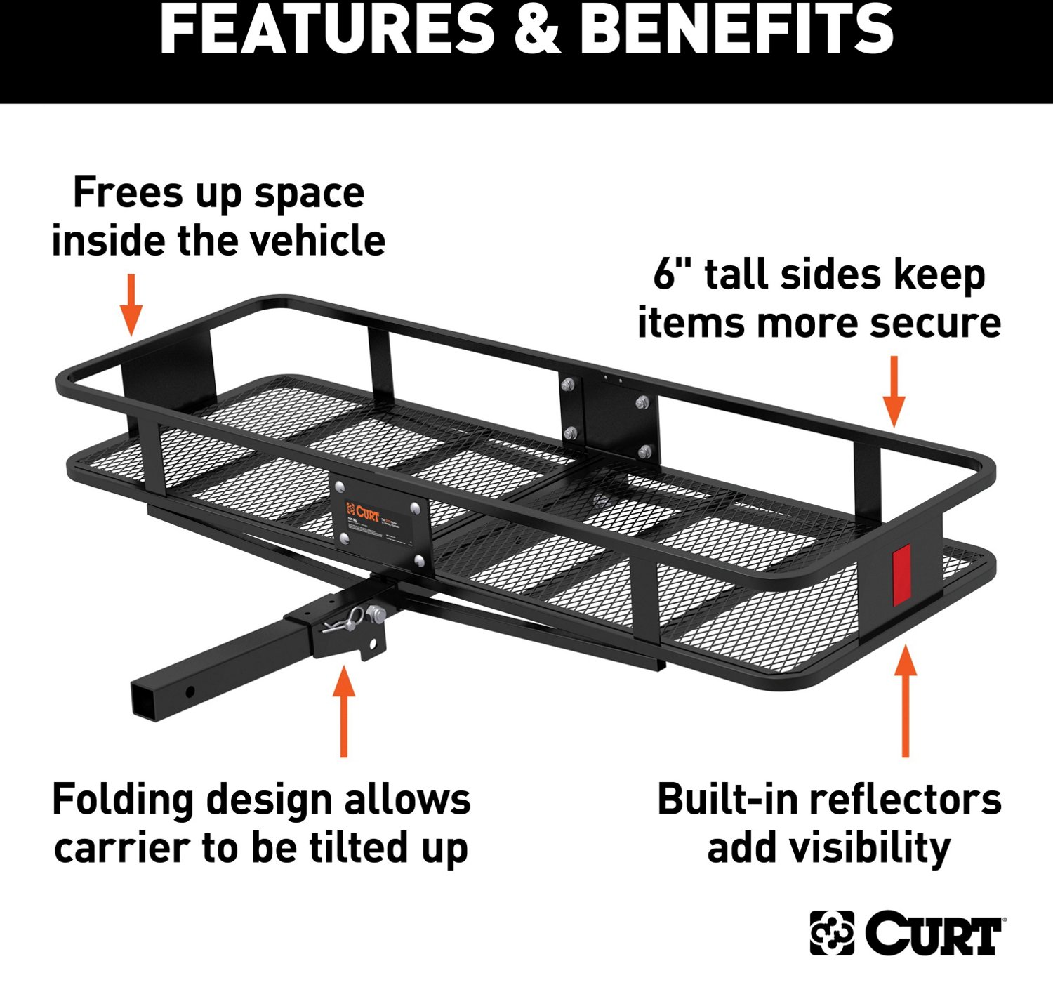 CURT 60 in x 20 in Folding Cargo Carrier - view number 4