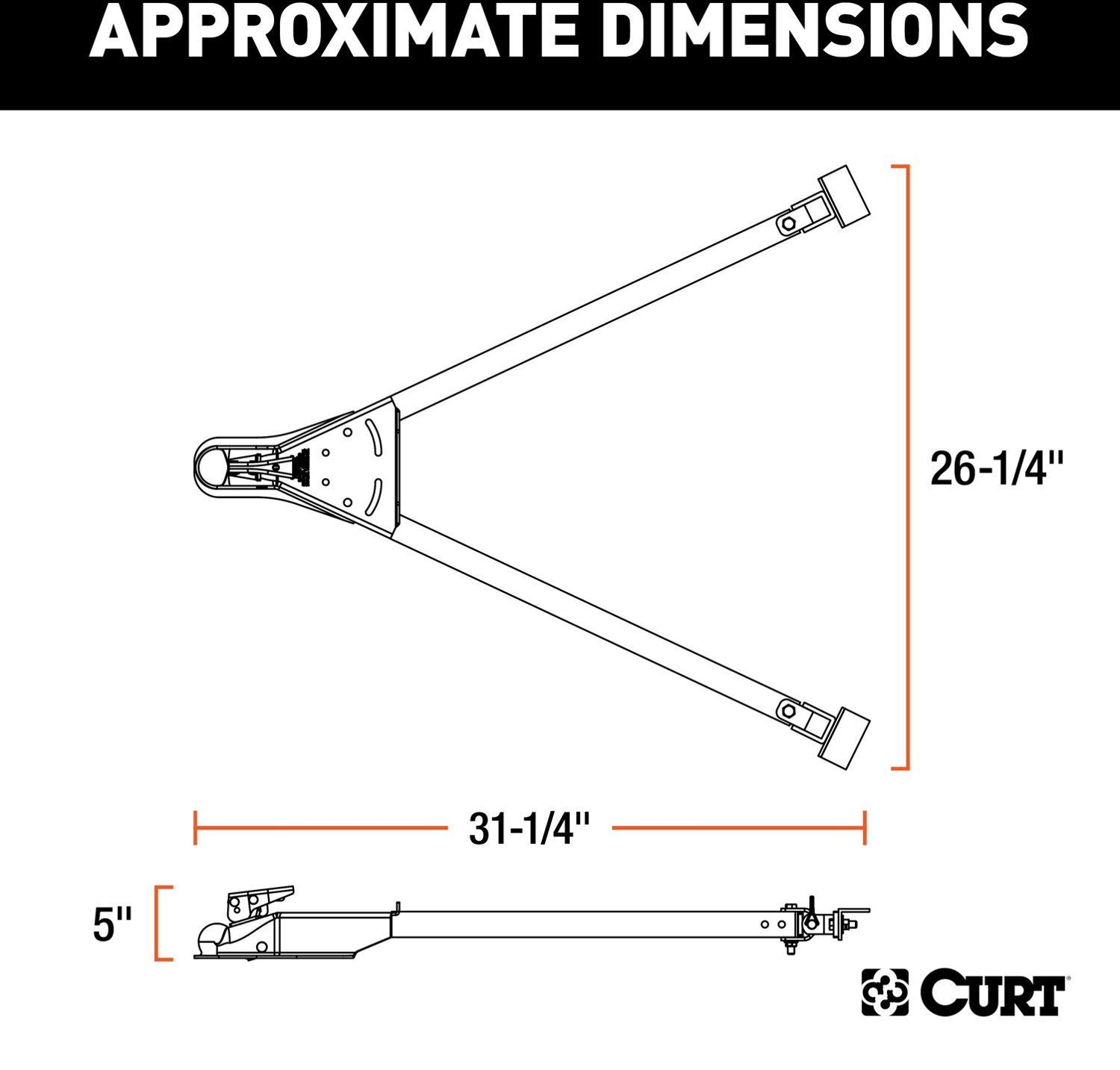 CURT Adjustable 5,000 lb Universal Tow Bar                                                                                       - view number 3