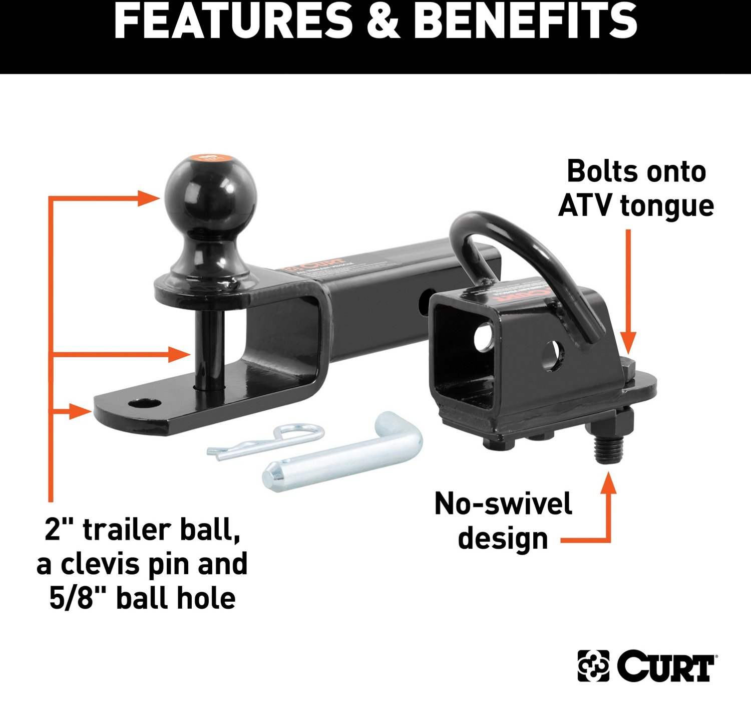 CURT ATV Towing Starter Kit with 2 in Shank and 2 in Trailer Ball - view number 4