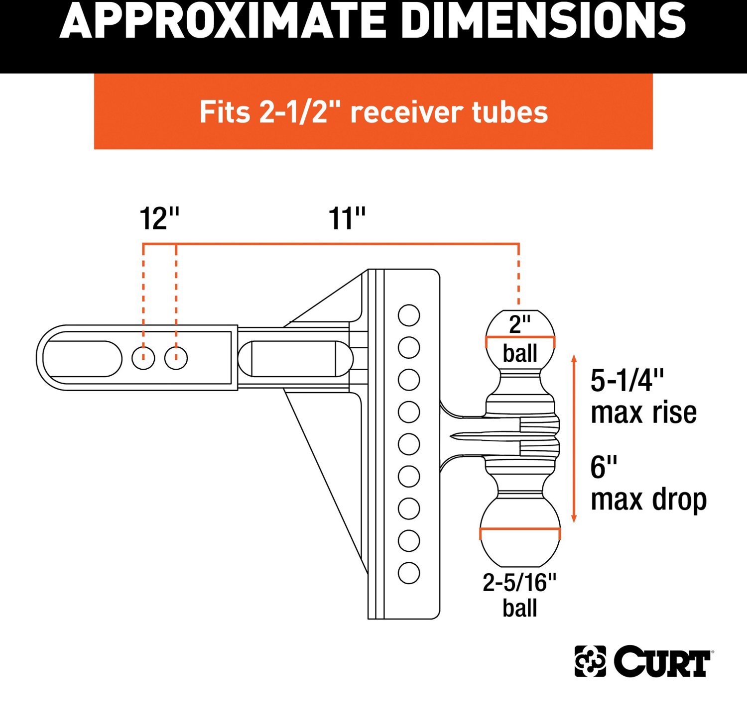 CURT 20,000 lb Adjustable Channel Mount with Dual Ball - view number 3