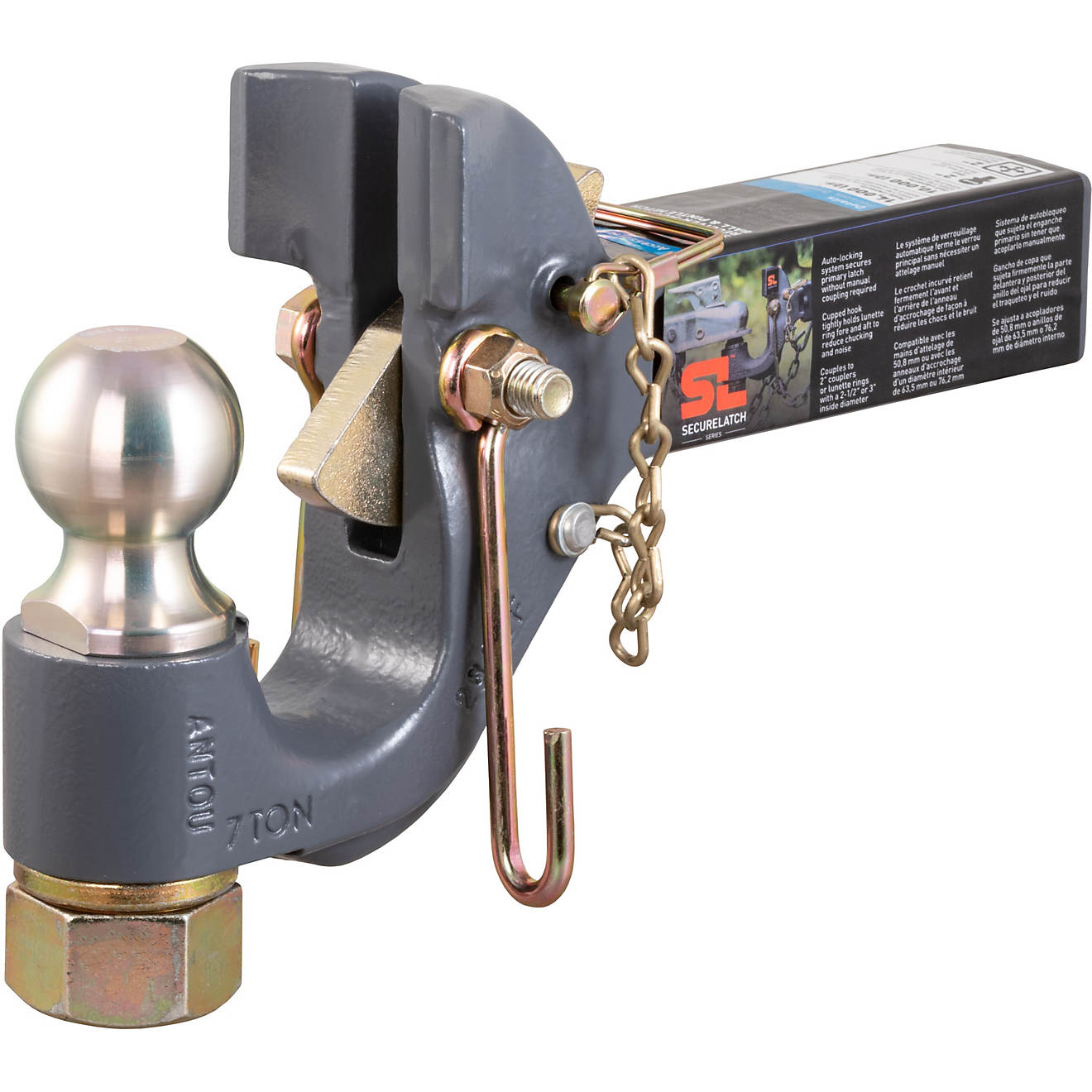 CURT SecureLatch Receiver-Mount 2 in Ball and Pintle Hitch                                                                       - view number 1
