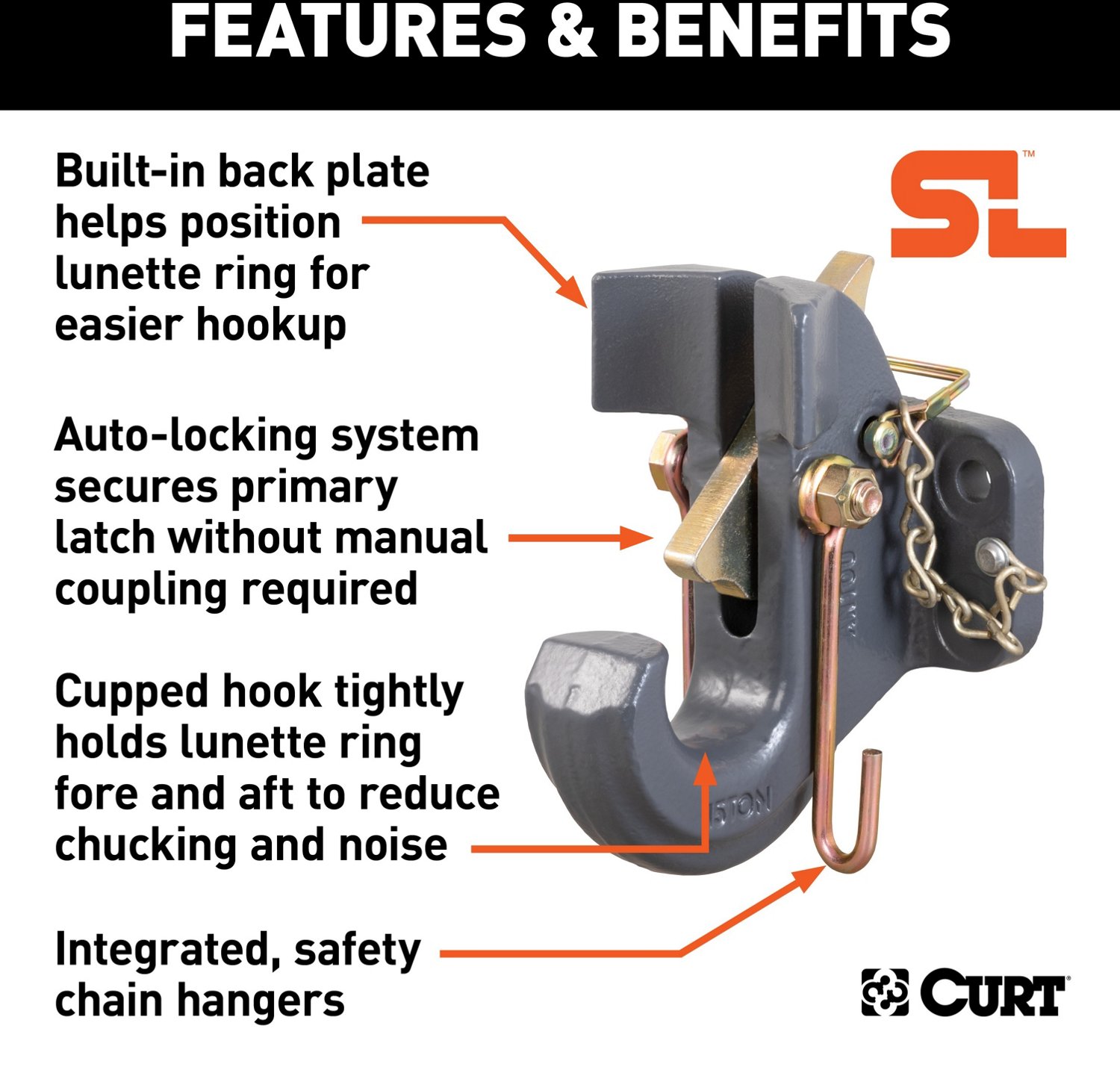 CURT SecureLatch 30,000 lb Pintle Hook - view number 3