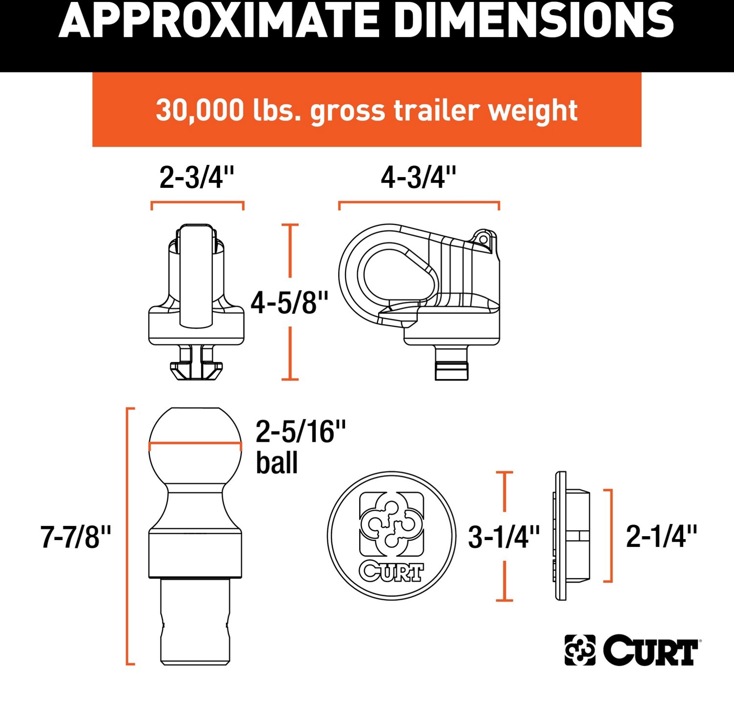 CURT OEM GM Puck System Gooseneck Ball and Safety Chain Anchor Kit - view number 3