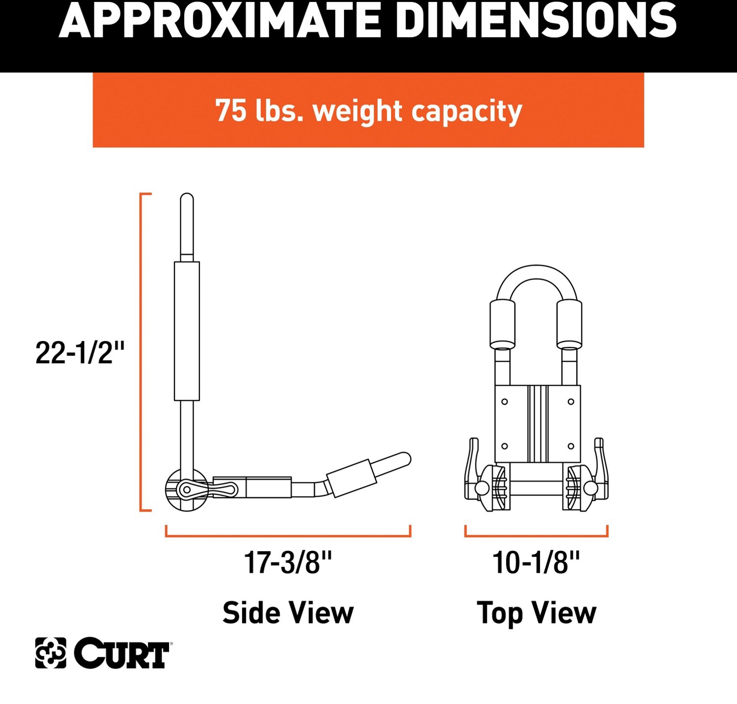 CURT Adjustable Aluminum Roof Rack Kayak Holders - view number 3