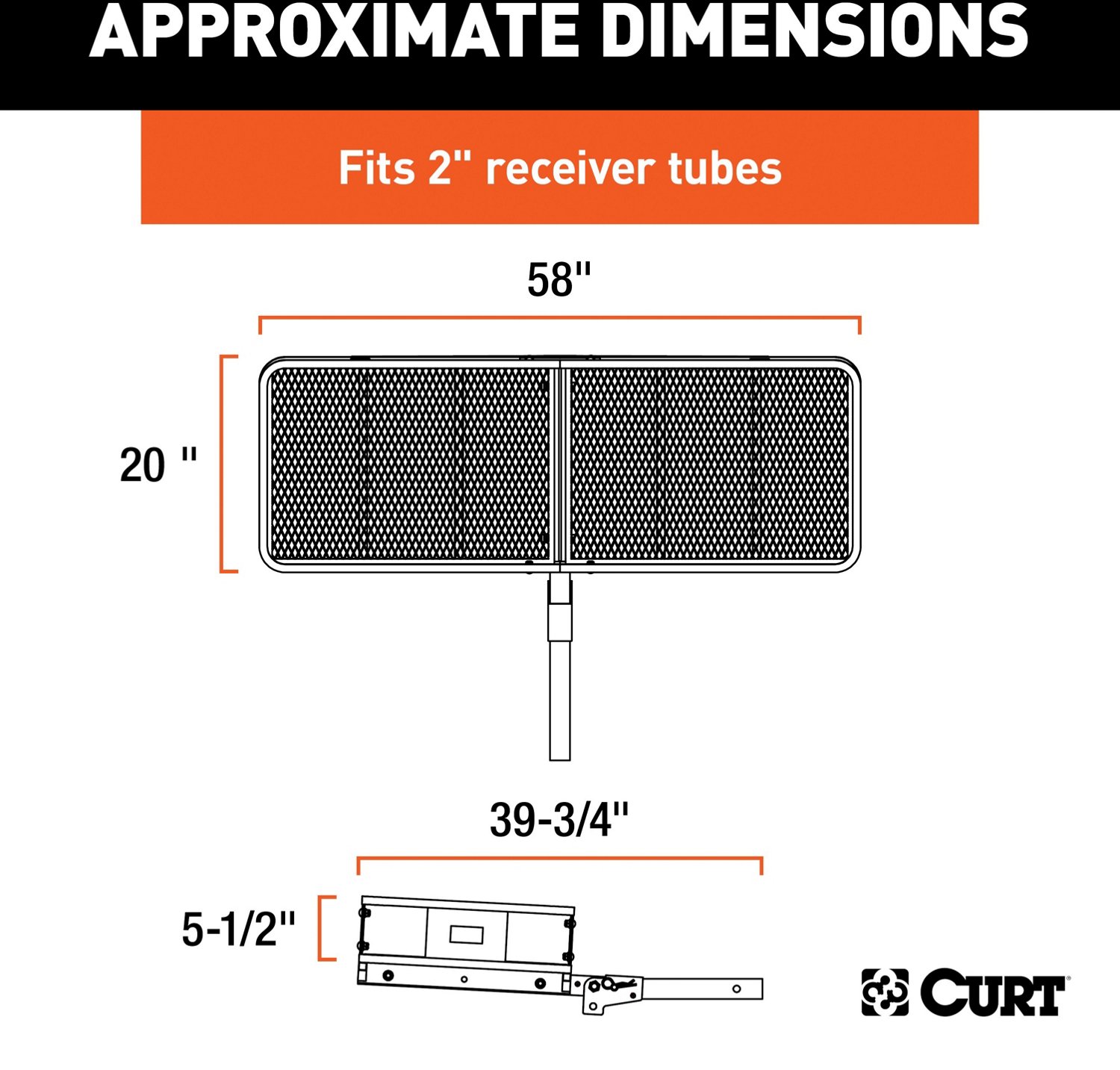 CURT 60 in x 20 in Folding Cargo Carrier - view number 3