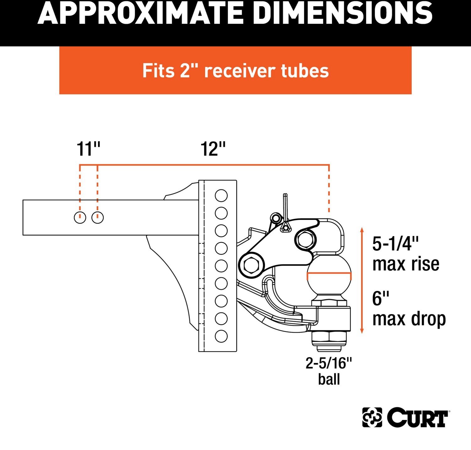 CURT 13,000 lb Adjustable Channel Mount with 2-5/16 in Ball and Pintle                                                           - view number 2
