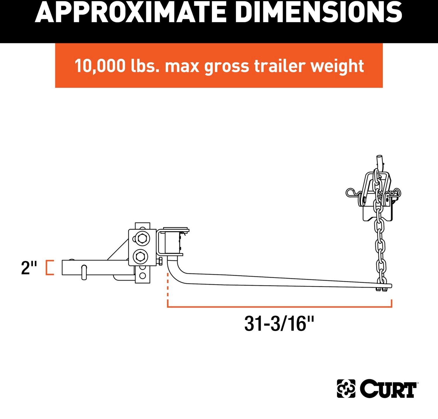 CURT Round Bar 1,000 lb WD Hitch - view number 3