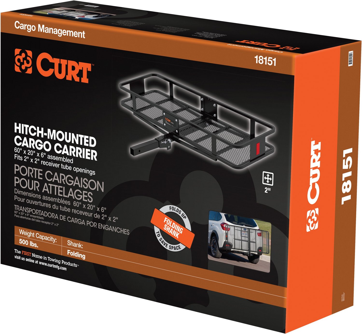 CURT 60 in x 20 in Folding Cargo Carrier - view number 2
