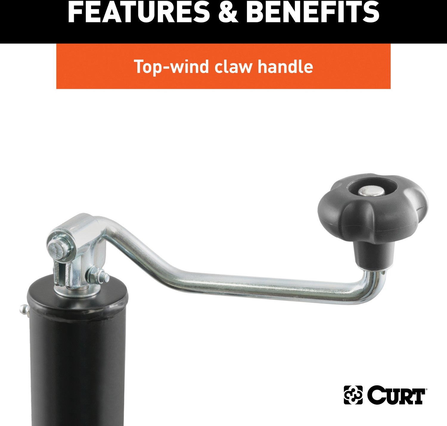 CURT Top Wind Bracket Mount 2,000 lb Swivel Jack - view number 5