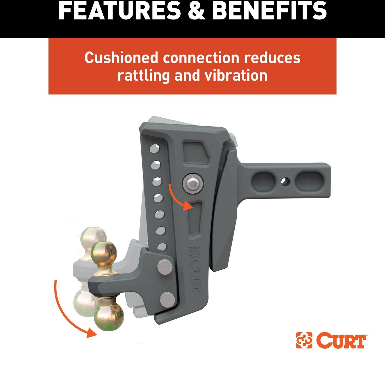 CURT Rebellion XD 20,000 lb Adjustable Cushion Hitch Mount Academy