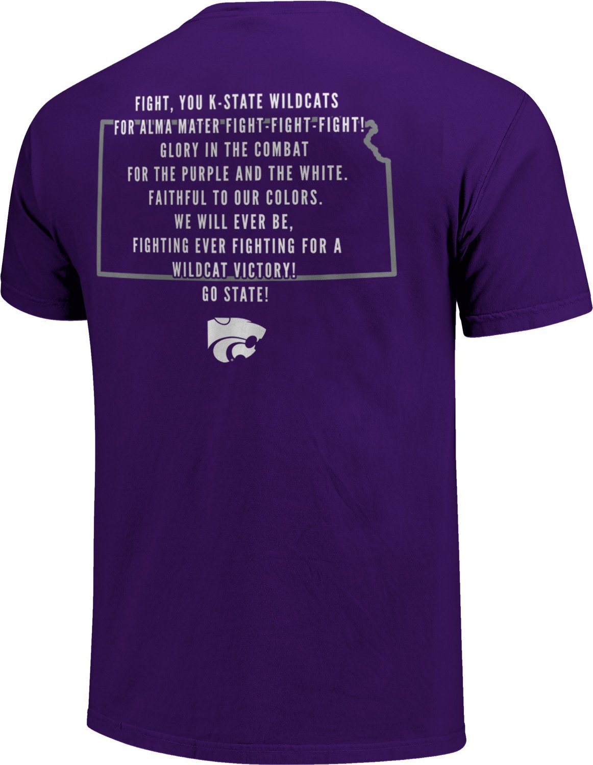 Image One Men's Kansas State University Fight Song State Overlay T-shirt