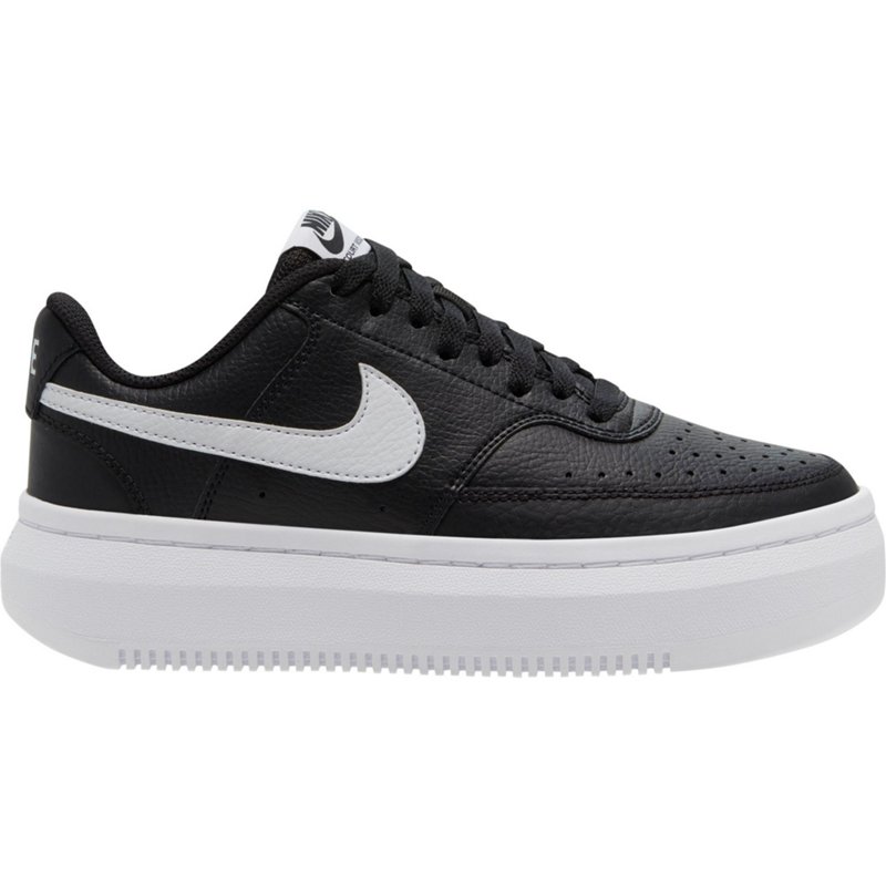 Nike Women's Court Vision Low Alta Platform Shoes Black/White, 9 - Women's Athletic Lifestyle at Academy Sports product image