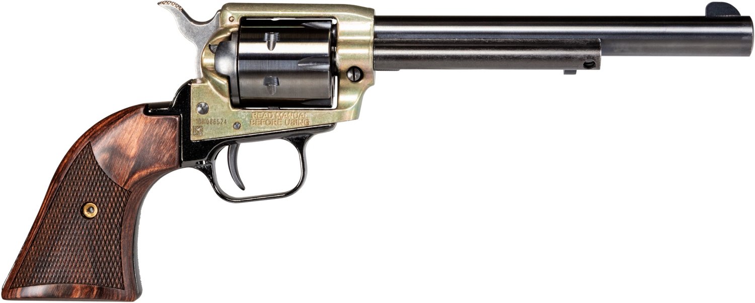 Heritage Rough Rider Checkered Walnut 22LR Rimfire Revolver Academy