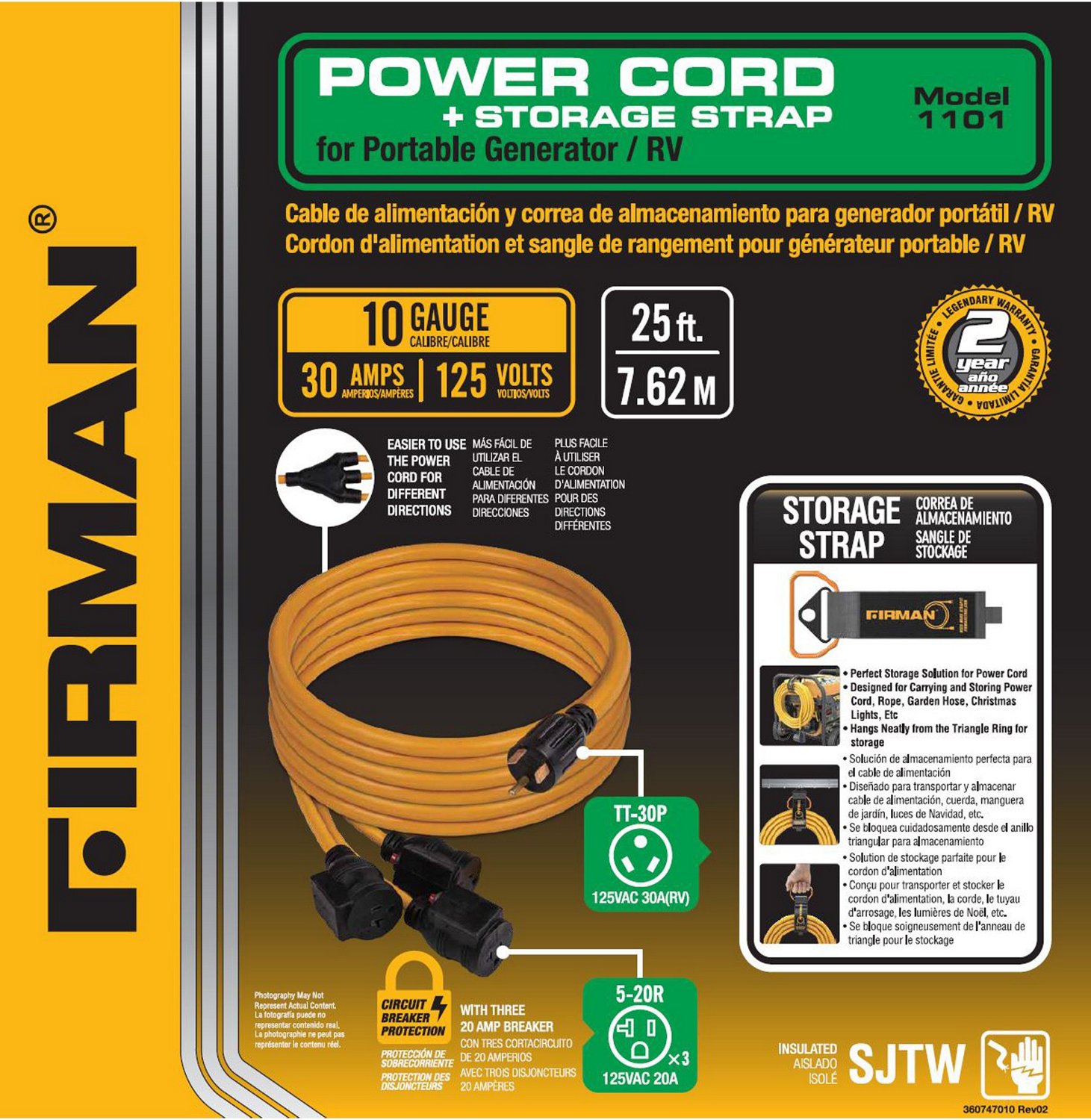 Firman TT-30P 30A 25 ft Power Cord - view number 5
