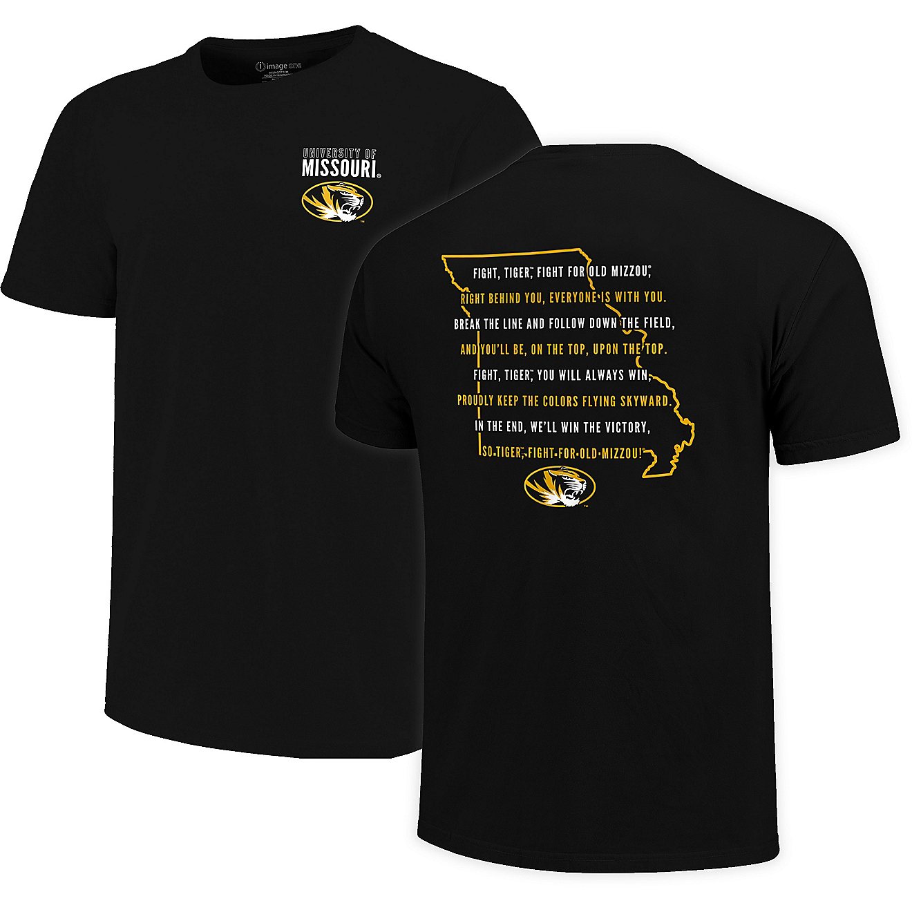 Image One Men's University of Missouri Fight Song State Overlay T-shirt                                                          - view number 3