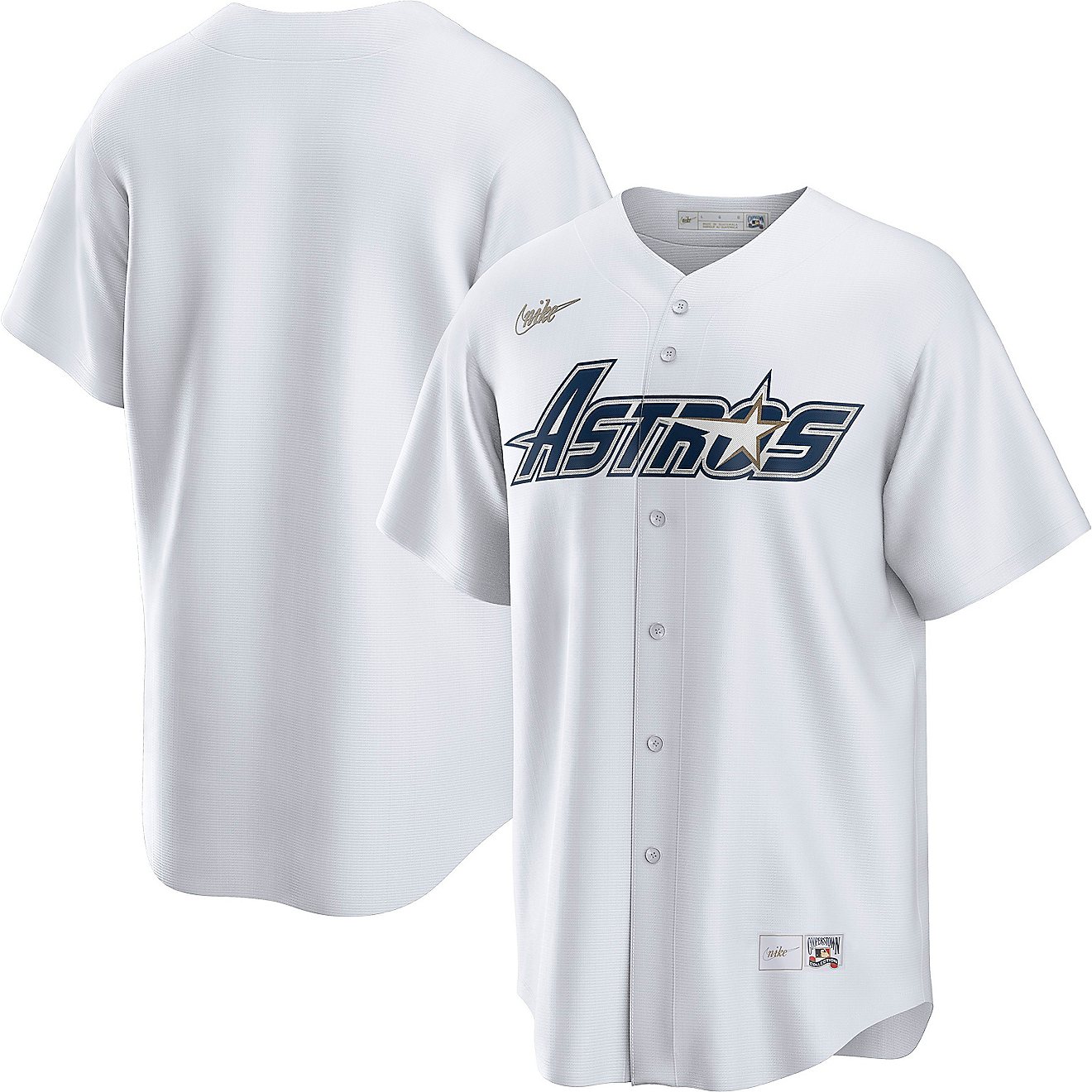 Nike Men's Houston Astros Gold Star Official Cooperstown Jersey                                                                  - view number 1