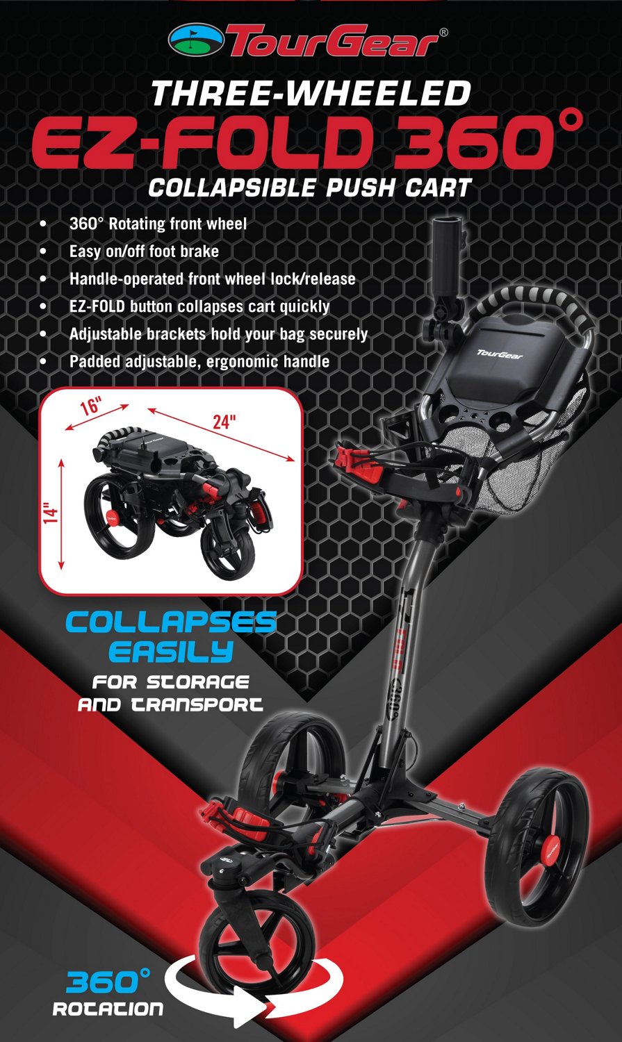 Tour Gear 3-Wheel 360-Degree Cart                                                                                                - view number 8