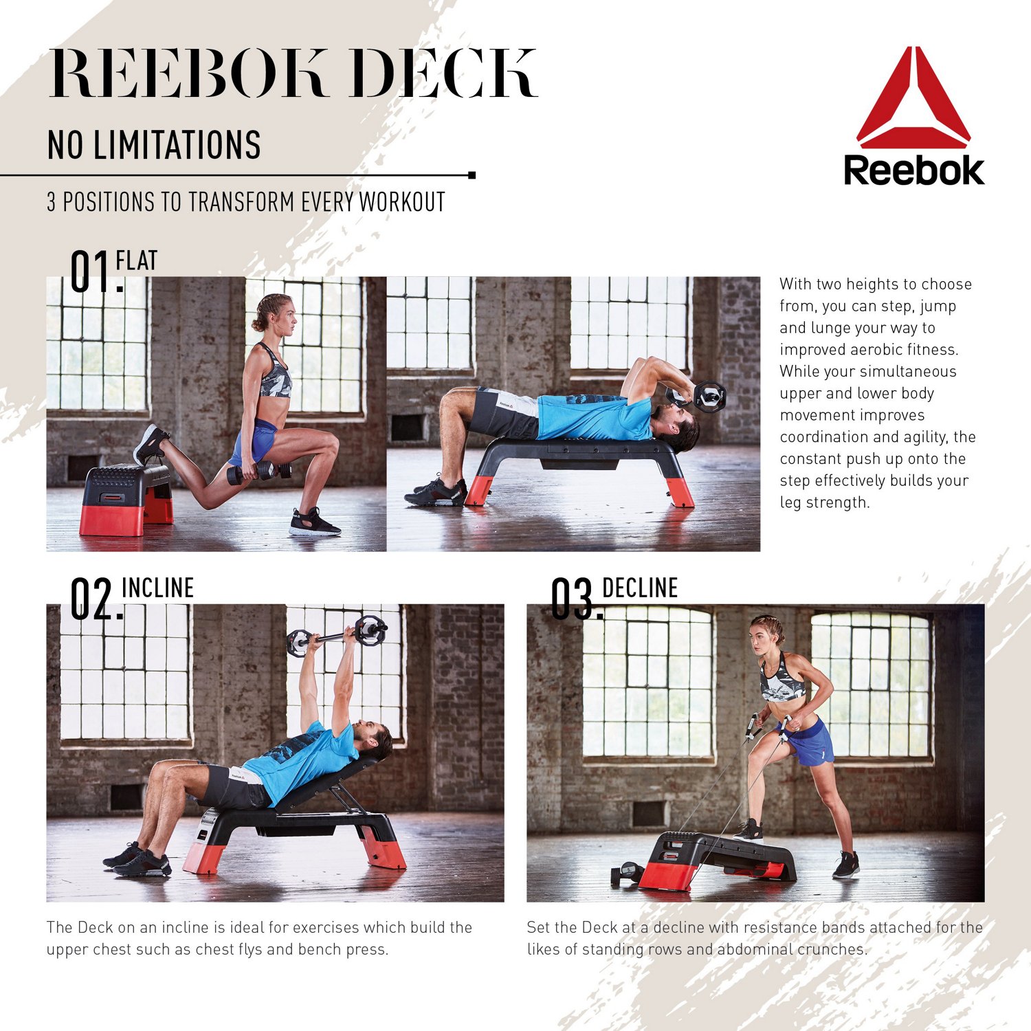 Resonar Simplemente desbordando Gracias Reebok Professional Deck Workout Bench | Academy