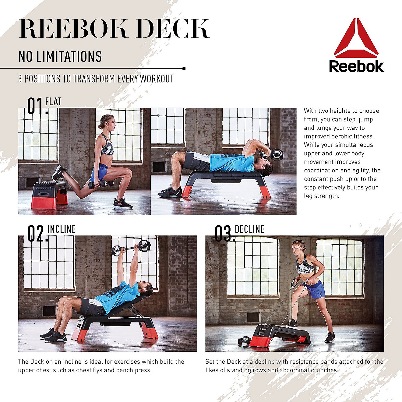 Reebok Deck Workout Bench | Academy