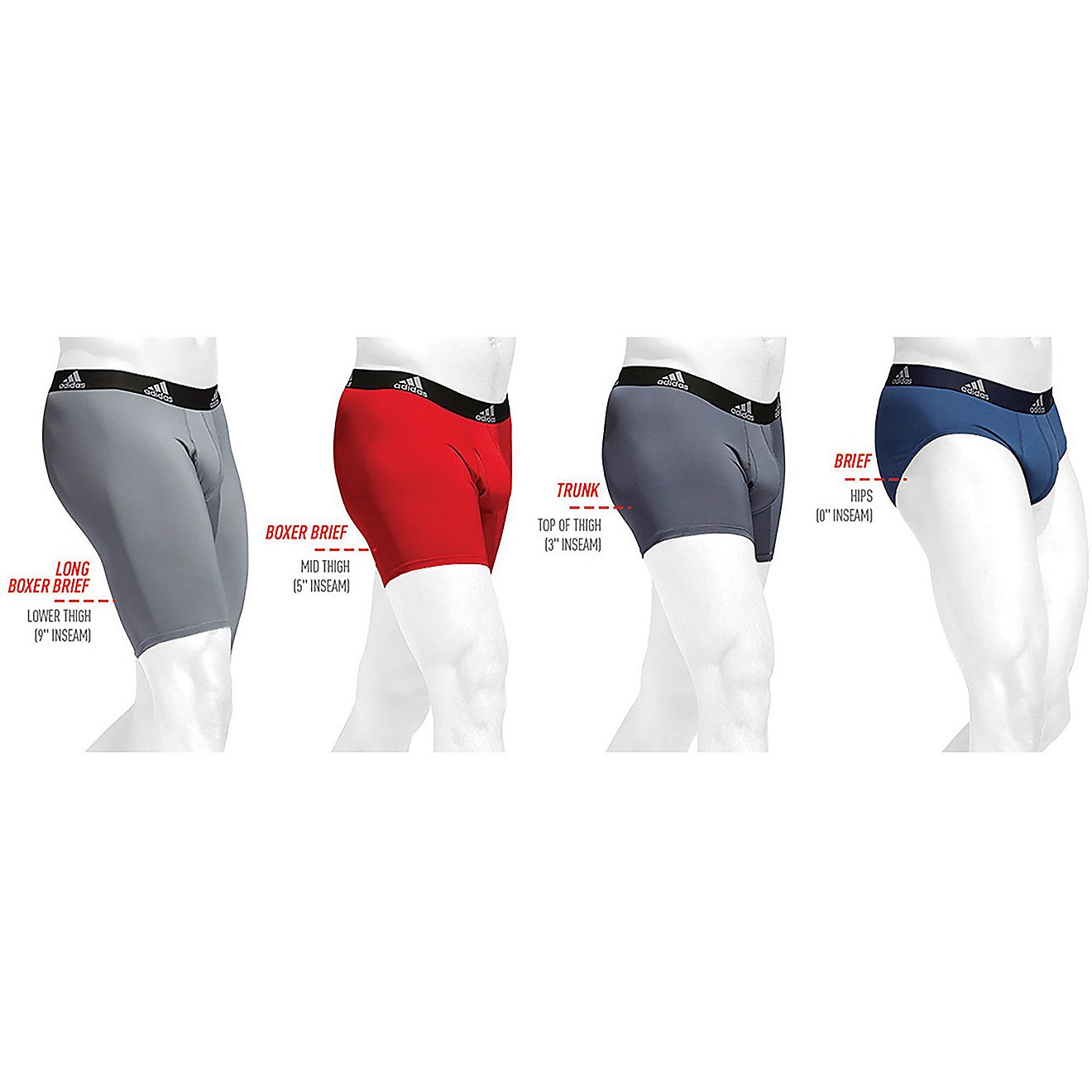 adidas Men's Performance Long Boxer Briefs 3-Pack                                                                                - view number 8