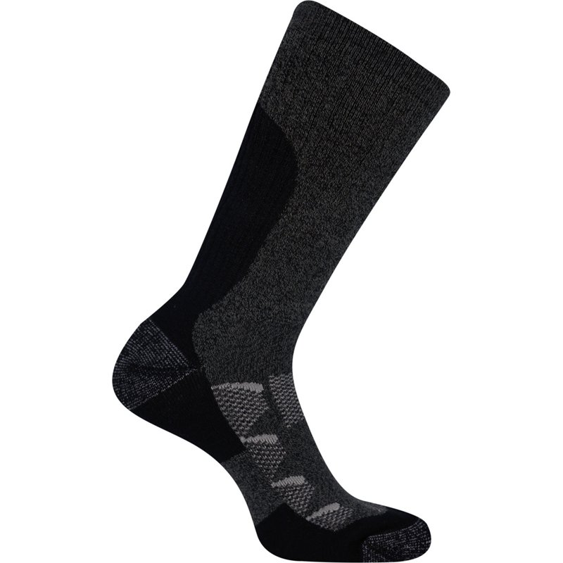 Merrell Adult Moab Hiking Crew Socks, Men's, Medium/Large, Charcoal