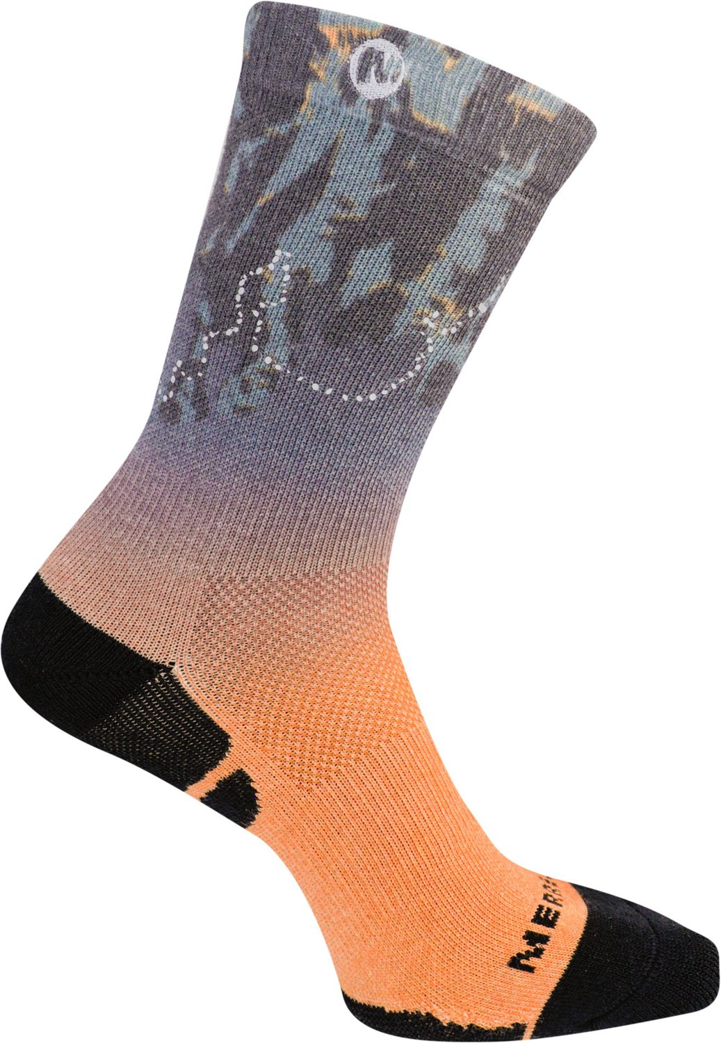 Merrell Adults’ Reflective Ombre Printed Performance Hiking Crew Socks ...