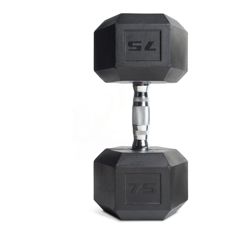 Cap Barbell Rubber Coated Dumbbell, 60 Lbs - Free Weights/Bulk at Academy Sports