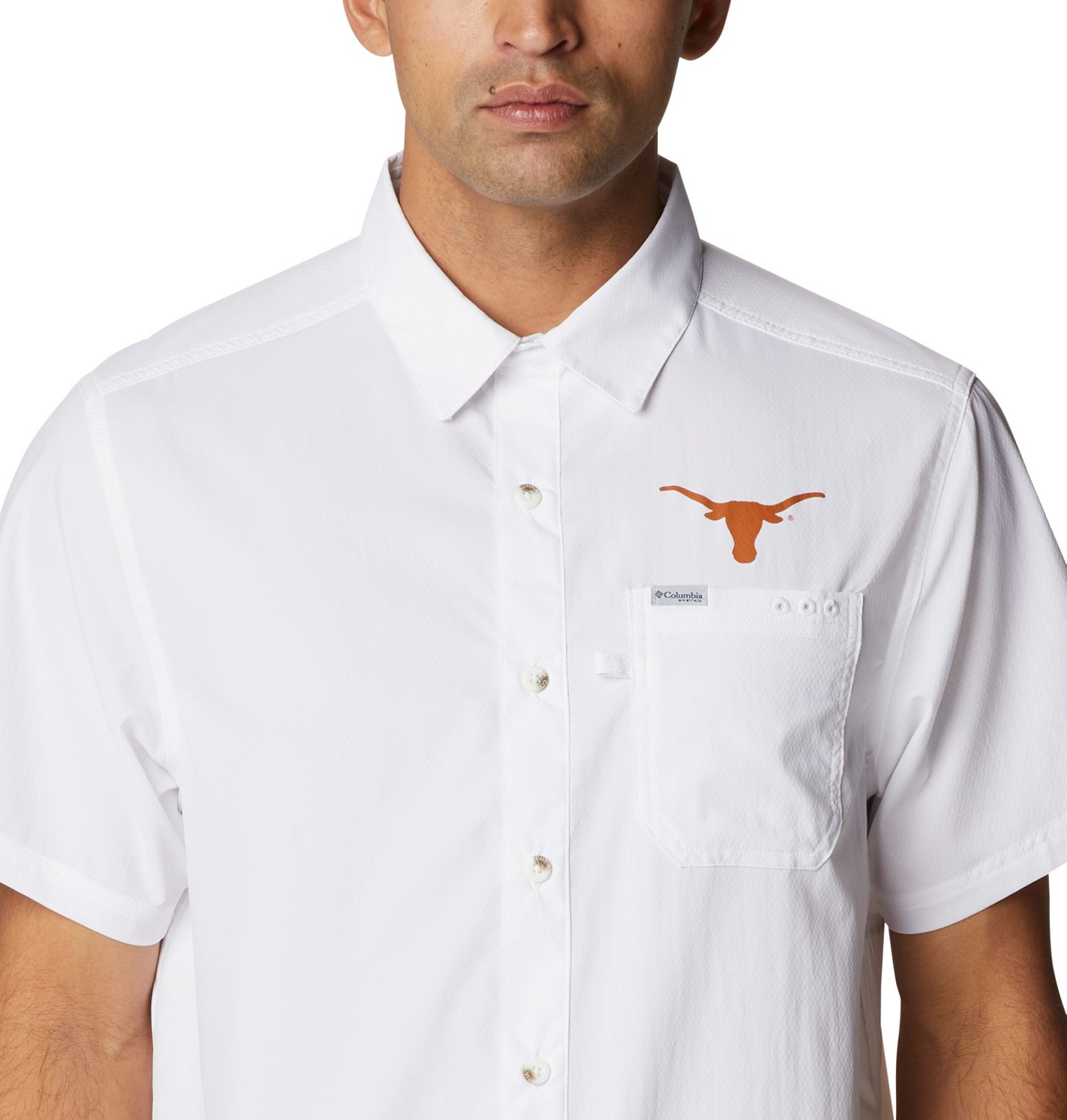 Colosseum Athletics Men's University of Texas Charter Fishing Shirt White, Medium - NCAA Men's Tops at Academy Sports