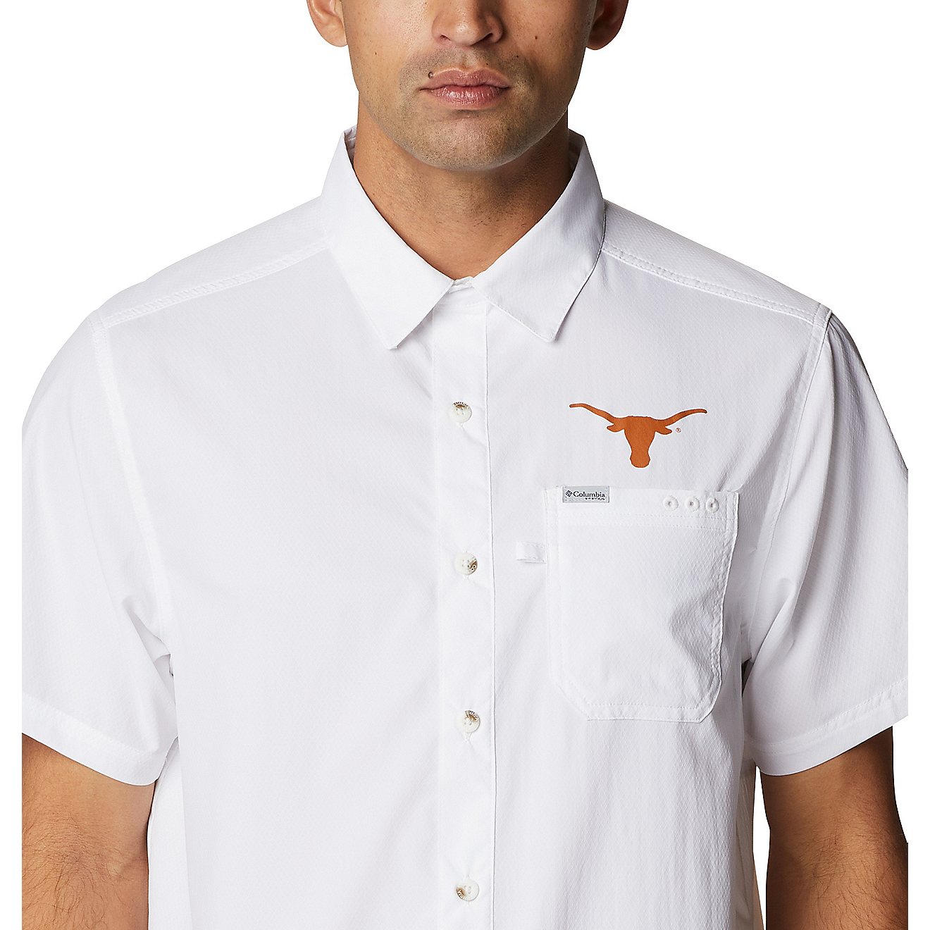 Columbia Sportswear Men's University of Texas Slack Tide Flag Camp Button Down Shirt                                             - view number 4