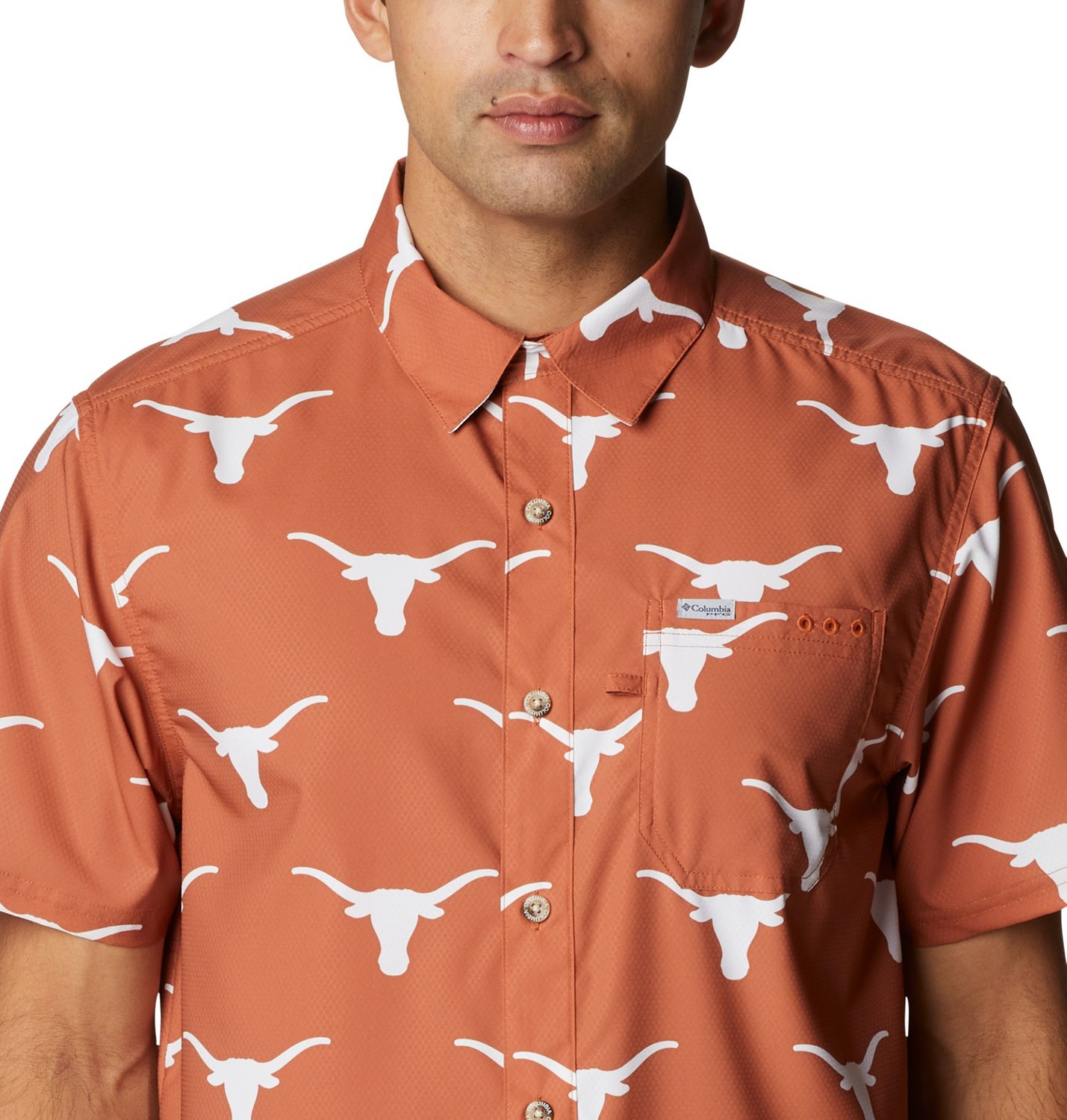 Columbia Sportswear Men's University of Texas CLG Super Slack Tide™ Logo Print Shirt                                           - view number 4