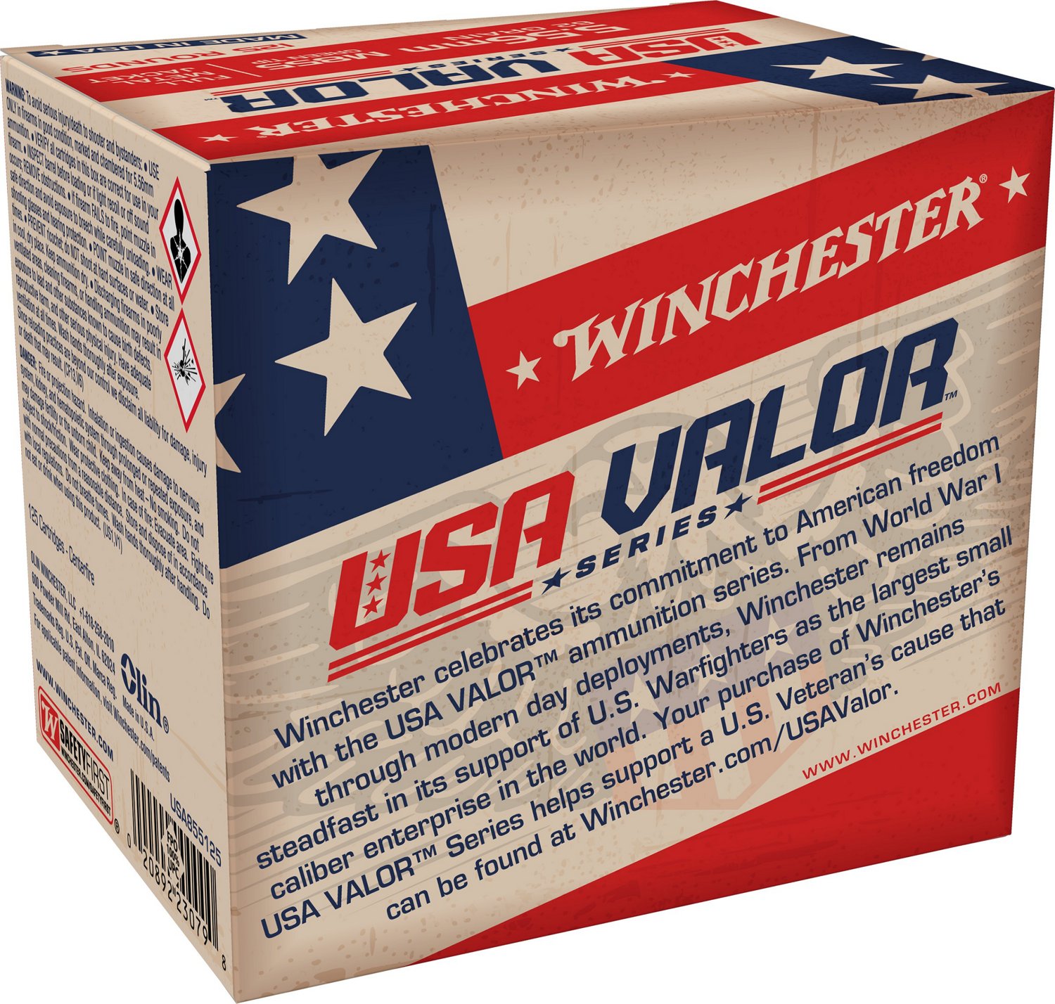 Winchester USA VALOR 5.56mm M855 62-Grain Centerfire Rifle Ammunition - 125 Rounds - view number 2