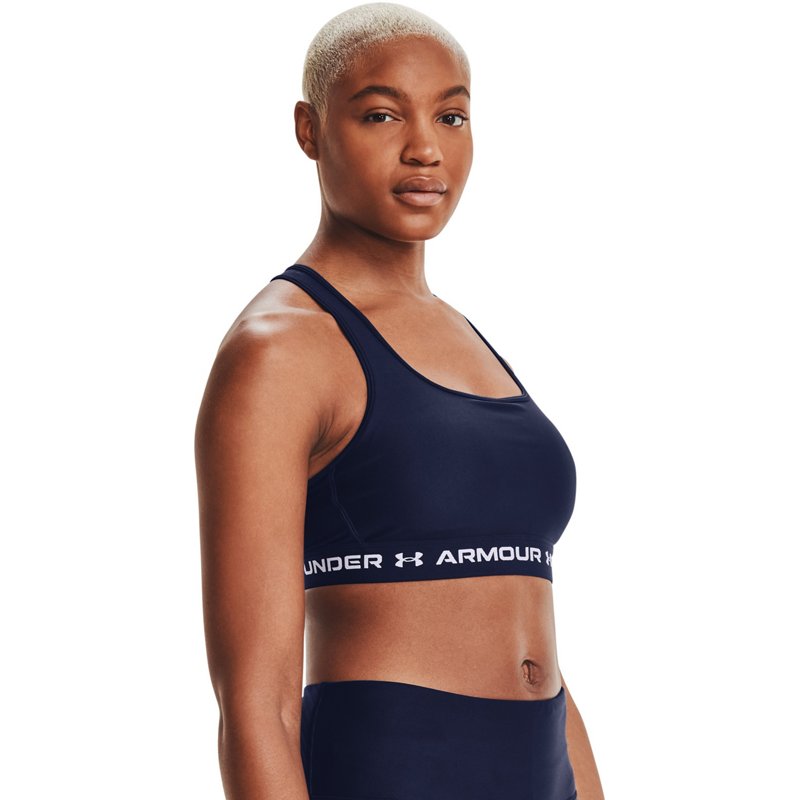 Under Armour Women's Crossback Mid Sports Bra Navy Blue, Small - Women's Workout Bras at Academy Sports