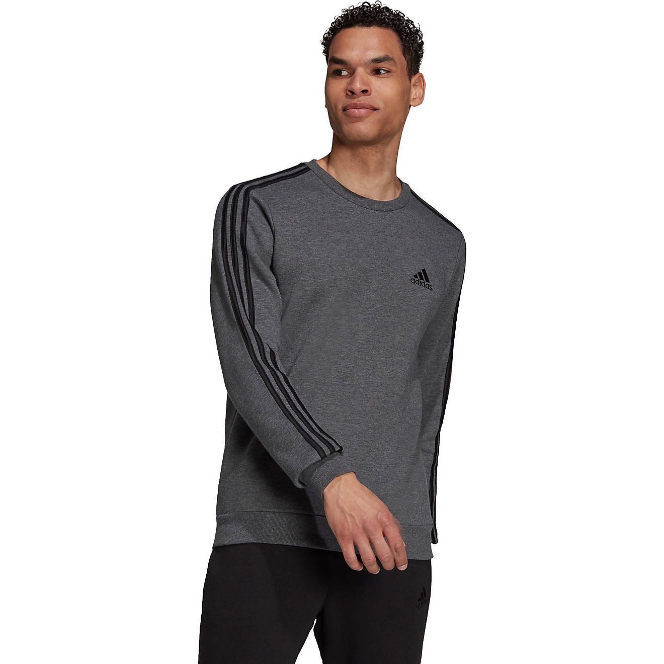 adidas Men's Essentials Fleece 3-Stripes Sweatshirt                                                                              - view number 1