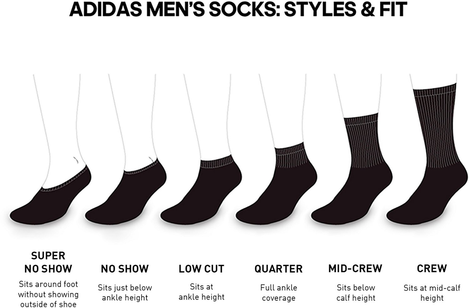adidas Men's Large No-Show Socks 6 Pack | Academy