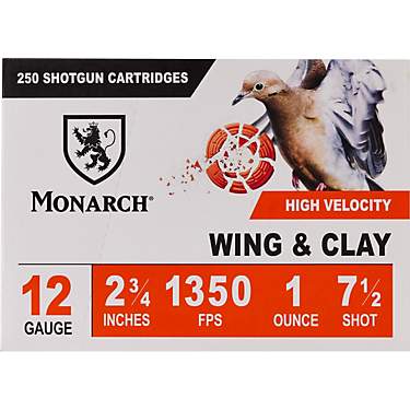 Monarch Wing & Clay 12 Gauge 1 oz Shotshells - 25 Rounds                                                                        