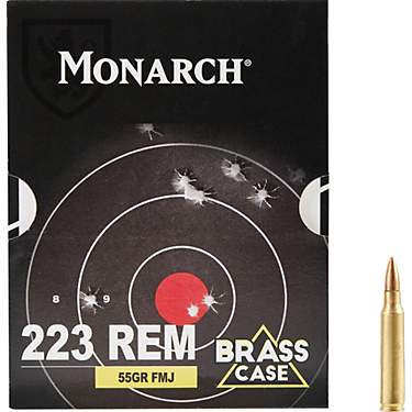 Monarch .223 Remington 55-Grain Full Metal Jacket Centerfire Rifle Ammunition - 100 Rounds                                      