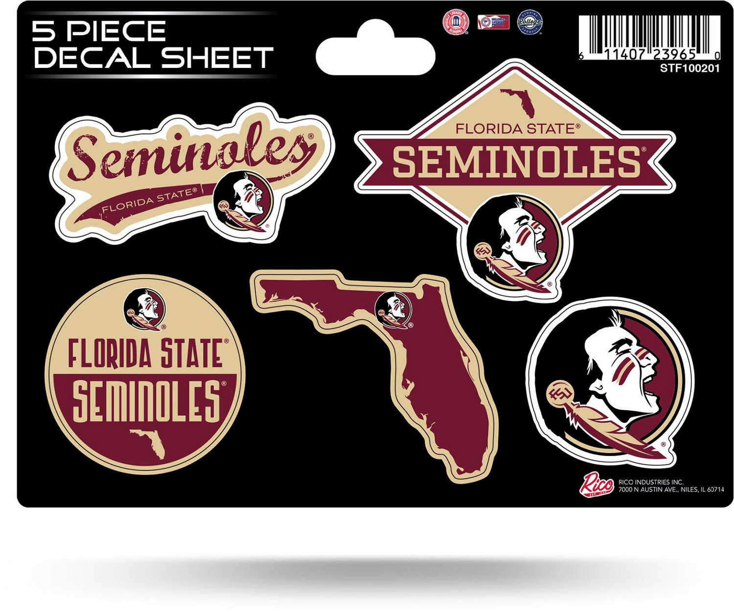Rico Florida State University 5-Piece Sticker Sheet                                                                              - view number 1