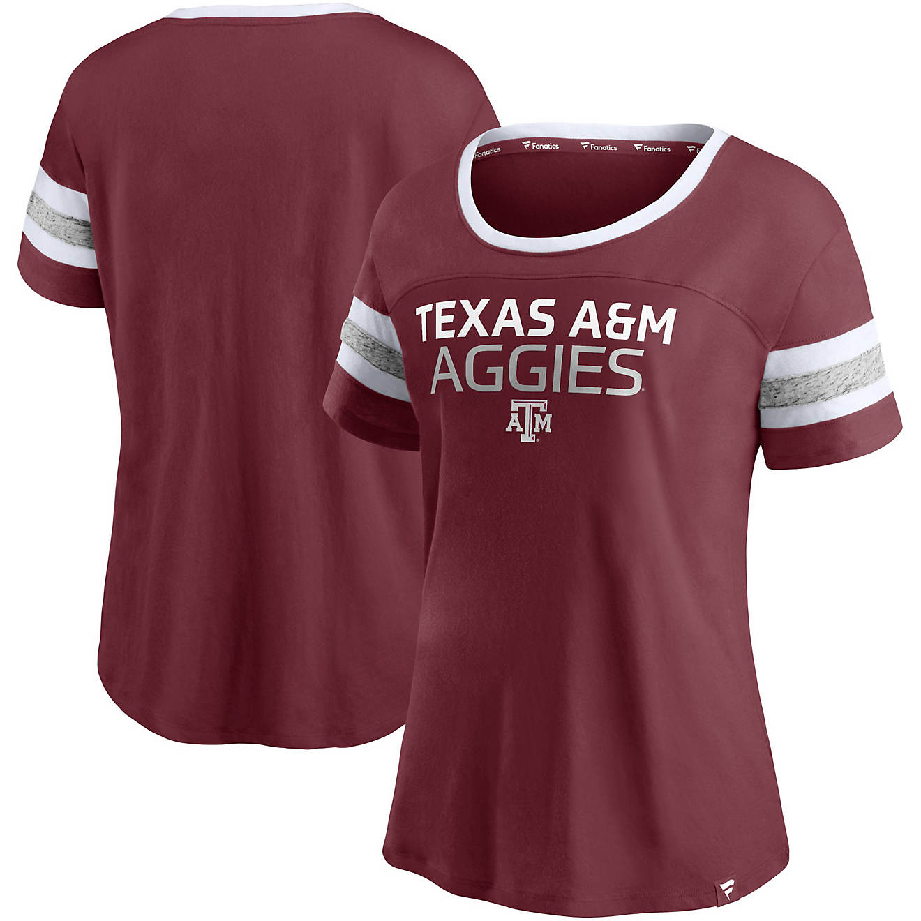 Fanatics Women's Texas A&M University Block Party BB Striped Short Sleeve T-shirt                                                - view number 1