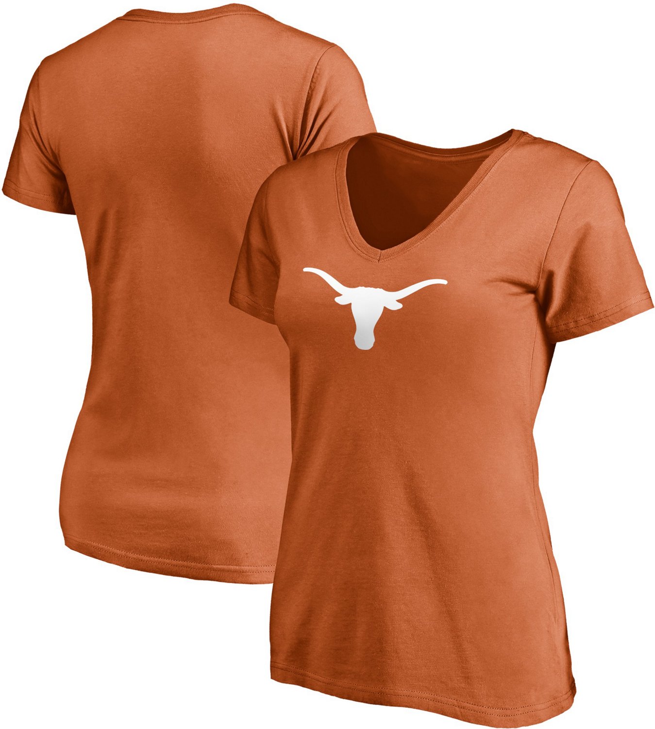 Fanatics Women's University of Texas Primary Logo V-Neck Short Sleeve T-shirt                                                    - view number 1 selected