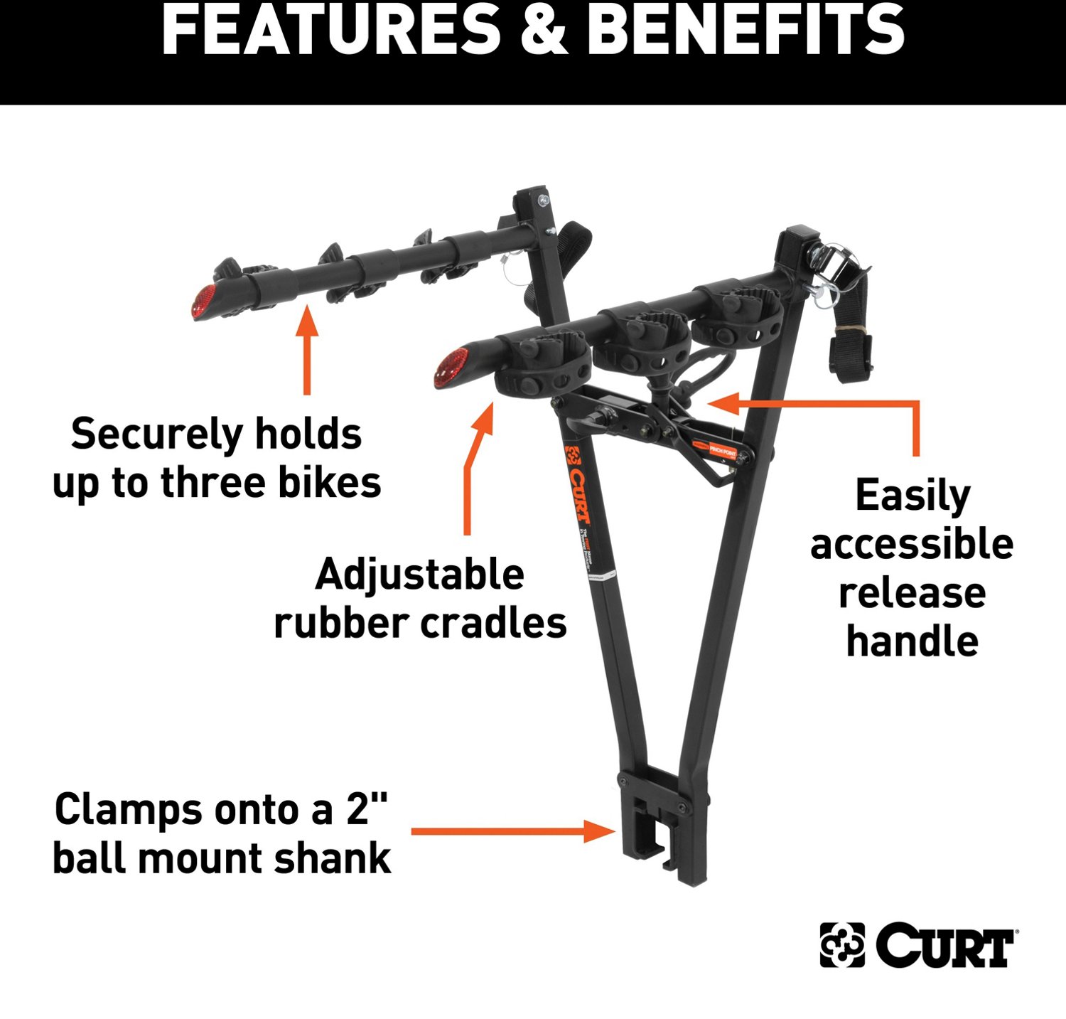 CURT Clamp-On 3-Bike Rack - view number 3