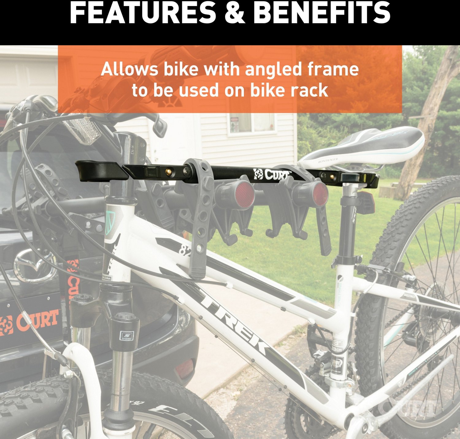 CURT 22.5 in to 31 in Adjustable Bike Adapter Beam for Angled Bikes - view number 6