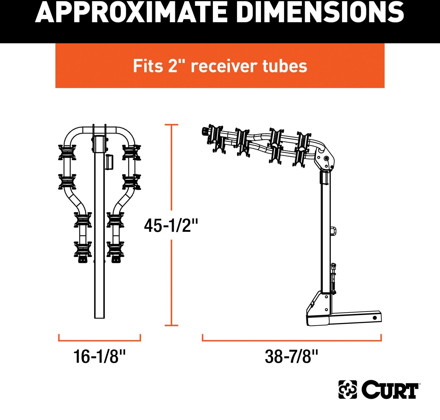 CURT Premium Hitch-Mounted 4-Bike Rack - view number 3