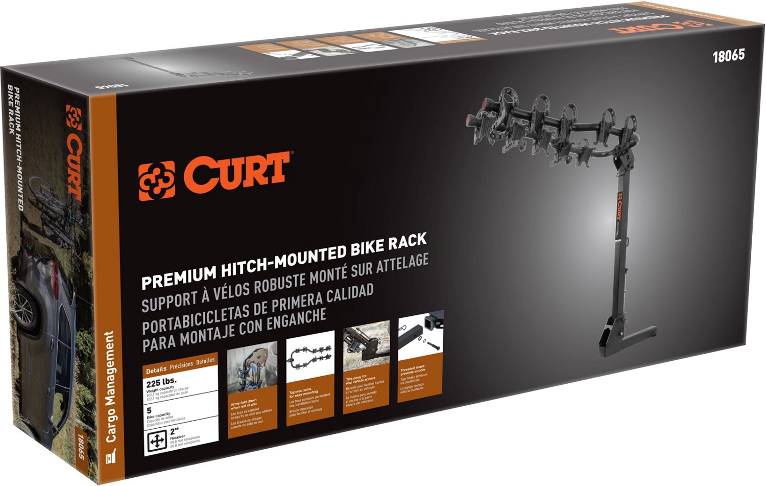 CURT Premium Hitch Mounted 5 Bike Rack Academy