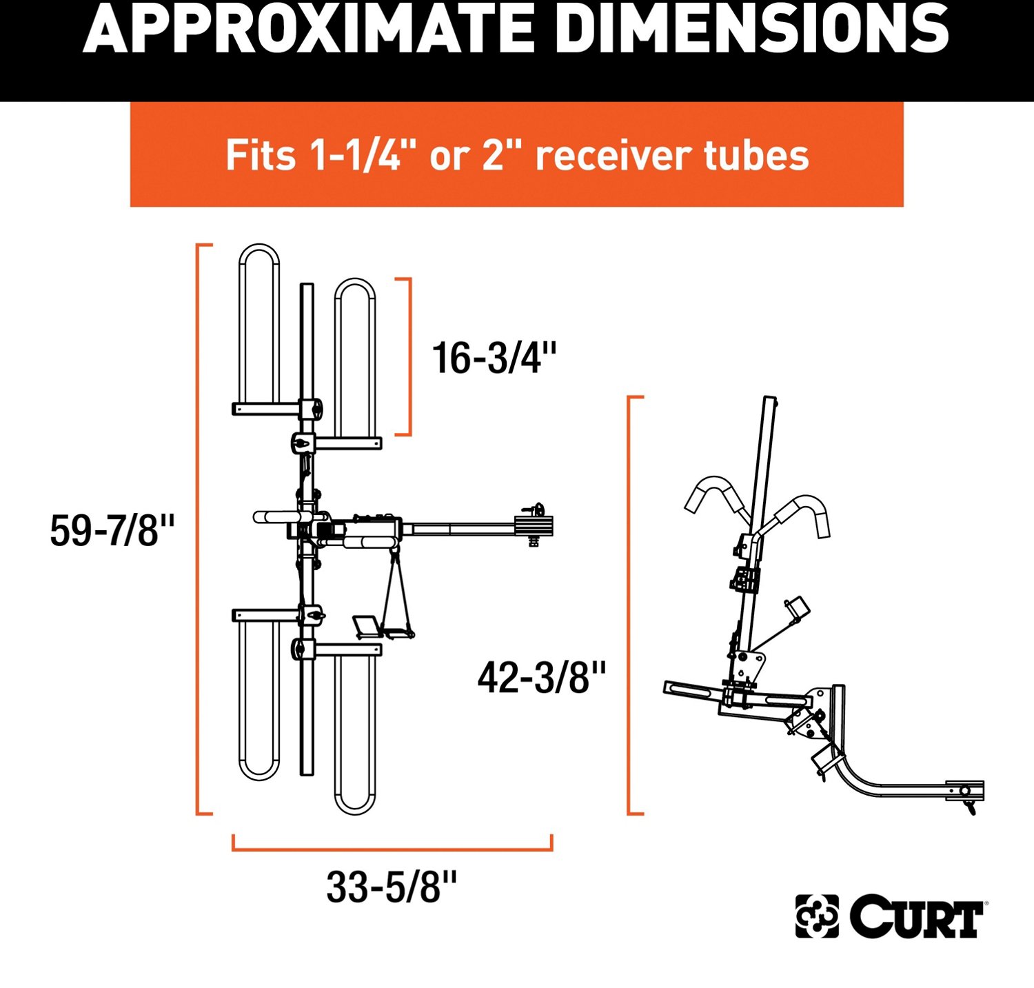 CURT Tray-Style Hitch-Mounted 2-Bike Rack                                                                                        - view number 4