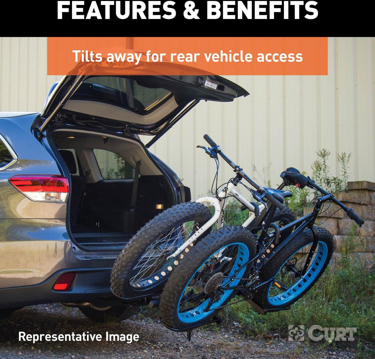 CURT Tray-Style Hitch-Mounted 4-Bike Rack