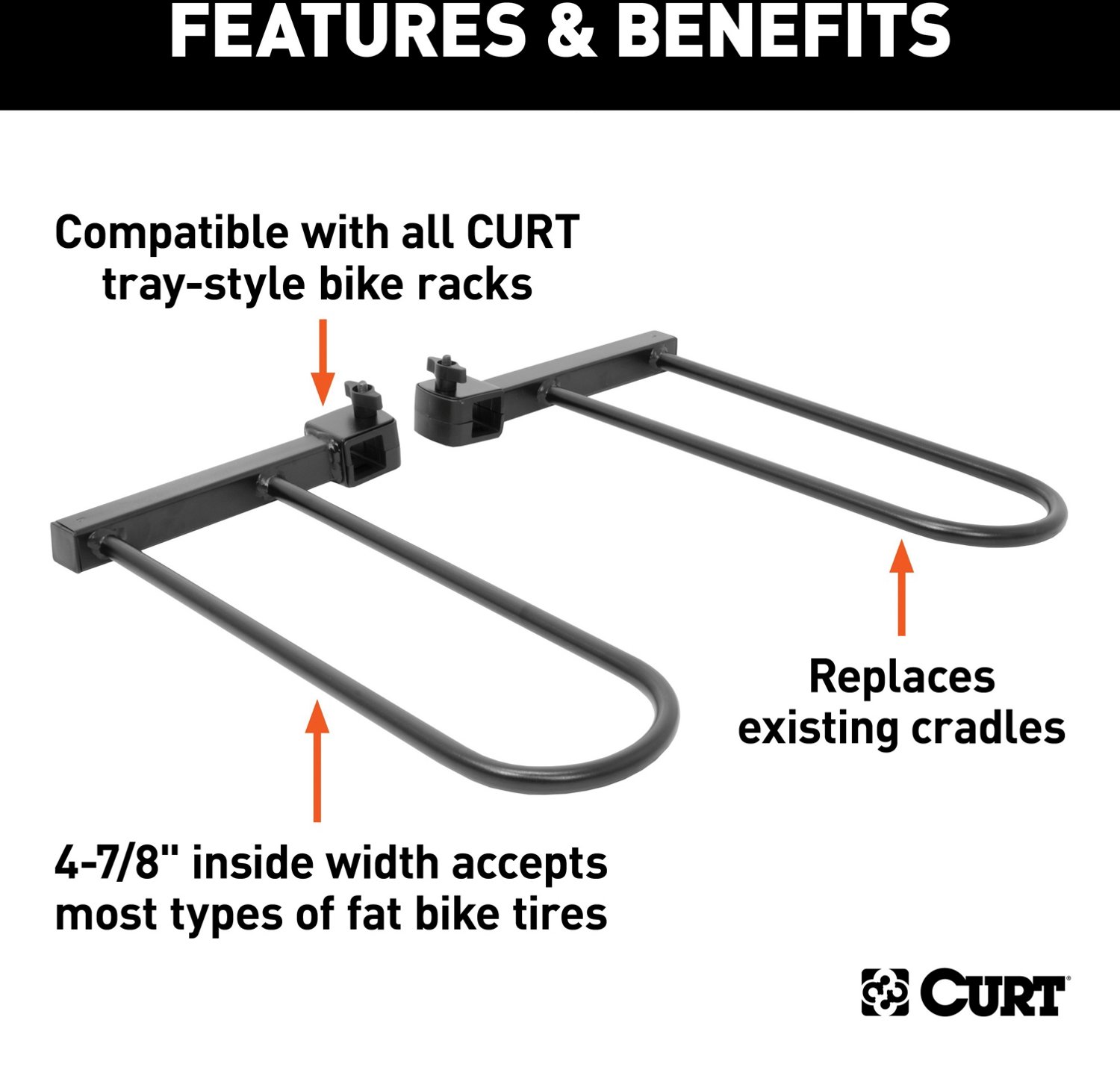 CURT Tray-Style Bike Rack Cradle for Fat Tires - view number 2