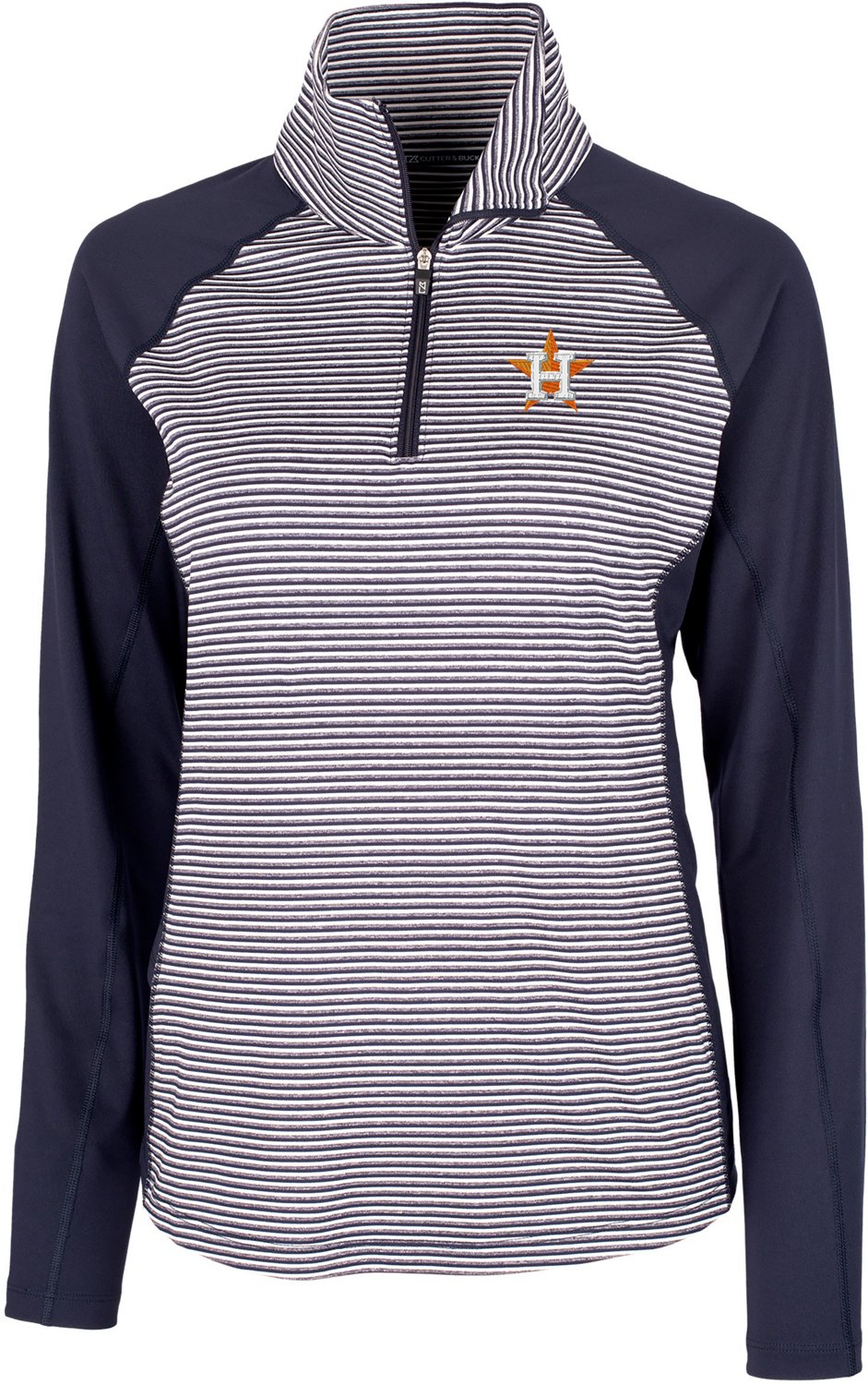 Cutter & Buck Women's Houston Astros Tonal Stripe 1/2 Zip Top