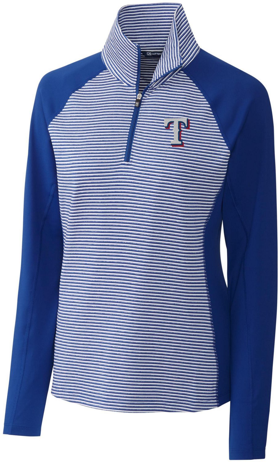Cutter & Buck Women's Texas Rangers Forge Tonal Stripe 1/2 Zip Shirt