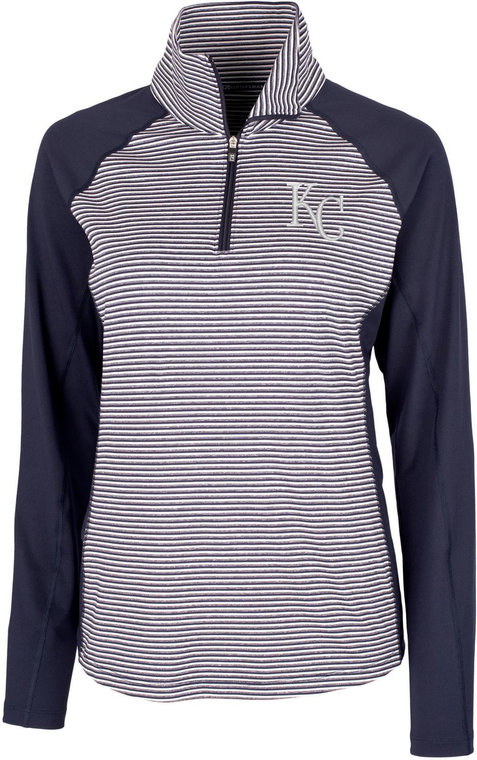Cutter & Buck Women's Kansas City Royals Forge Tonal Stripe 1/2 Zip Shirt