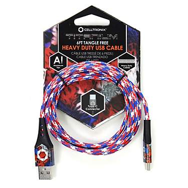 Celltronix Titanium Type C 6 ft Freedom Pattern Braided Cable                                                                   